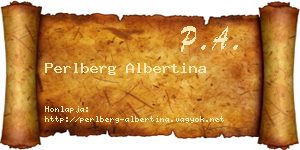 Perlberg Albertina névjegykártya